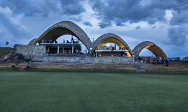 10-Light Earth Designs Rwanda Cricket Stadium evening