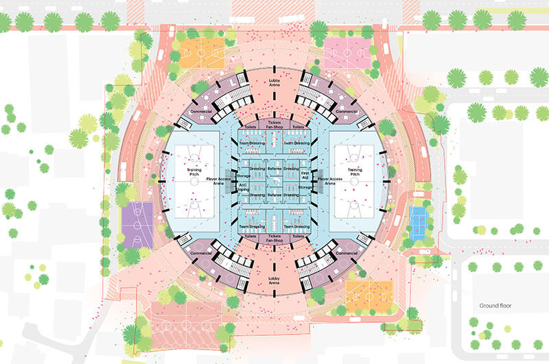 800px_MVRDV The Grand Ballroom_Plans - GF Arena entrance